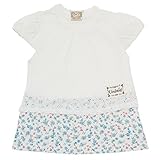 【本体綿100%】2016年 夏物 UZULAND ウズランド 天竺 レース重ね着風フレンチ 半袖Ｔシャツ アイボリー◇90cm
