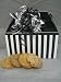 Chocolate Chip Texas Black & White Stripe Gift Box Filled with 2 Dozen Fresh Baked Assorted Cookies