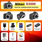 Nikon D3000 Digital SLR Camera Body + 2 Extended Life Batteries + Battery Charger + 8 GB Memory Card + Card Reader + Tripod + Carrying Case + Starter Kit + Digital Flash and more!!