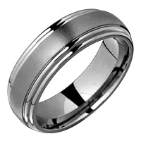 Leala Classic Titanium Ring with Grooves