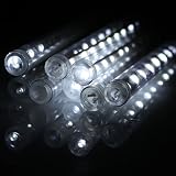 30cm 144 LED 8 Tubo blanco frío Holiday Meteor Shower lluvia luces de cadena cubierta impermeable para la fiesta de Navidad Exterior Jardines Casas Christimas Decoración Bodas Ãrbol