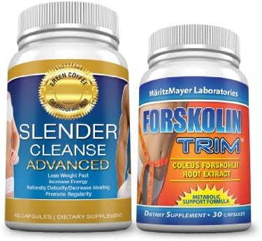 Forskolin PLUS Slender Cleanse Advanced (Bundle)- Fast Weight Loss Appetite Suppressant SYSTEM - Lose Weight and Burn Fat FASTER Than With Forskolin Alone - Advanced Diet Kit - - A to Z 100% Satisfaction GUARANTEE!
