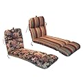 Reversible Chaise Cushion Black Multicolor - 22x74"