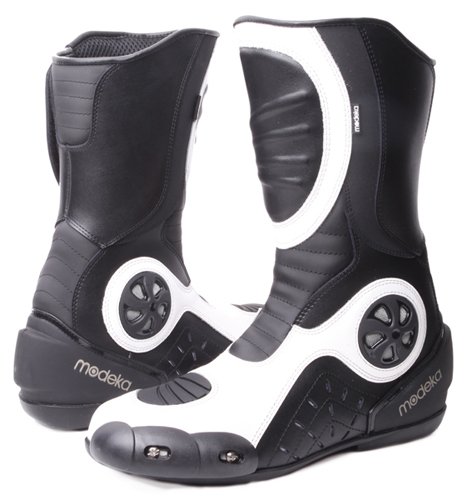 Modeka Stiefel Donington schwarz/weiss 43 Modeka Stiefel Donington schwarz/weiss 43