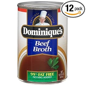 Dominique's Beef Broth, 13.75-Ounce Cans (Pack of 12)