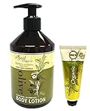 Difeel Organic Olive Essential Nutrients Body Lotion Combo 16.89oz / 500ml + 1.5 Oz / 42 Ml