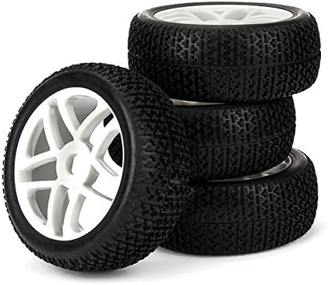 iiMash(TM) RC 1/8 Off-road Car Star Wheel Rim Rubber Tires For Running On Sandy (Pack of 4)
