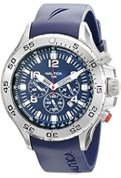 Nautica Men's N14555G NST Stainless Steel Watch with Blue Resin Band