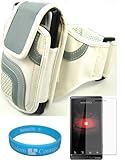 White Armband for Motorola Droid by Verizon Driod Carrying Case Cover for M ....