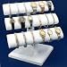 Triple Tier White Leather Oval T-Bar Bracelet Watch Jewelry Display Stand