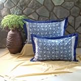 Midnight Lotus ~ Asian Blue Floral Standard Pillow Sham Cover 25x31