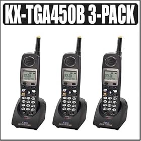 Panasonic KX-TGA450B 4-line 5.8 Ghz FHSS Handset 3 Pack Kit