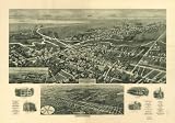 Aero-view of Absecon, New Jersey 1924., large historic panoramic map reprint 51x36