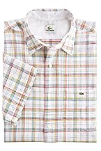 Short Sleeve Voile Check Shirt With Soft Collar