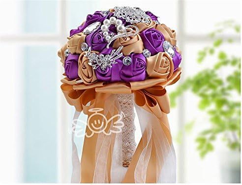 Advanced Customization Luxury Handmade Silk Roses with Deluxe Rhinestones, Pearls and Ribbon Bridal Wedding Bouquet Silk Rose Hand Tie Valentine's Day Bouquet Confession