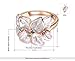 ROXI Platinum / Rose Gold Plated White Enamel Flower & Multi-Color Crystal Cocktail Ring with AAA Zircon, Best Gift Idea