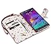Samsung Galaxy Note 4 Case, Terrapin [Red] [Floral Interior] Premium PU Leather Wallet Case with Card Slots Cash Compartment and Detachable Wrist Strap for Samsung Galaxy Note 4 - Red