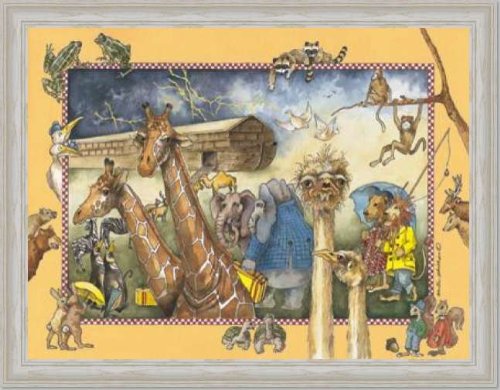 Noah’s Ark Kid Room Decor Two By Wall Art Print Framed