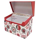 The Gift Wrap Company Recipe Box with Metal Hinges, Retro Table