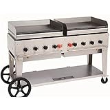 IMAGE OF Crown Verity Mobile Outdoor Griddle 60 inch in Stainless Steel