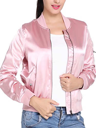 NIELLO Women's Satin Quilted Bomber Jacket Short Padded Jacket Coat