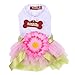 PanDaDa Dog Daisy Gauze Tutu Dress Skirt Pet Dog Cat Princess Clothes Bowknot Dress L