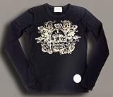 Juicy Couture - New Juicy Couture "Boyfriend Crown" Metalic Logo Long Sleeve Tee BLACK