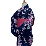 ≪子供浴衣3点set≫藍桜　150cm