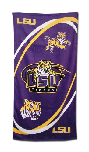Childrens Toyshop  Apparel : LSU Tigers Fiber Reactive Pool/Beach/Bath Towel (Team Color)