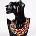 Twist Torsade Layers Colorful Ball Beaded Bib Choker Collar Necklace Earrings