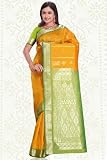 Deep Yellow Tana Fancy Art Silk Sari with heavy zari Pallu