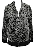 Jones New York Mix & Match Velour Zip Jacket Gray Multi... Jones New York Mix & Match Velour Zip Jacket Gray Multi...
