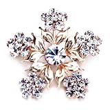 5 Flowers Combined Into Beatiful Crystal Brooches And Pins