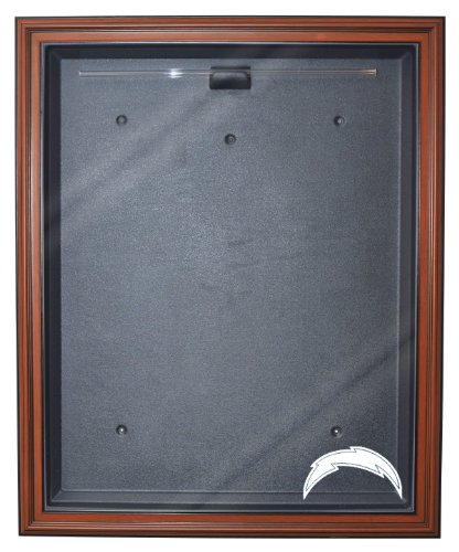 NFL San Diego Chargers Cabinet Style Jersey Display, Brown