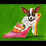 CHIHUAHUA PAINTING IN MANOLO BLAHNIK SHOE GICLEE PRINT