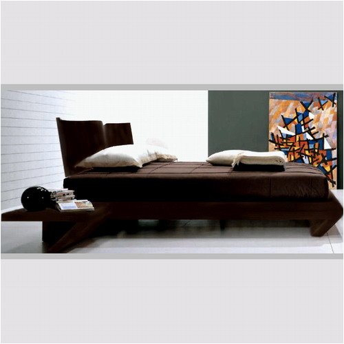 Wave California King Platform Bed & Nightstands, Modern