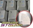 KOREAN KEYBOARD STICKERS WITH BLUE LETTERING ON TRANSPARENT BACKGROUND