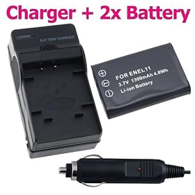 eForCity 2x Battery+Charger for Pentax D-Li78 D-L178 DLi78 DL178