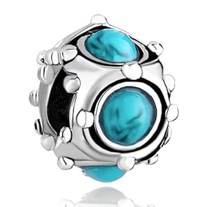Pugster Blue Turquoise Charm Beads Fit Pandora Chamilia Biagi Charm Bracelet