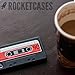 #1 iPhone 5 Cassette Case by Rocketcases - Black Model - Superior fit - Black, Blue, Red, White, Pink, Green Colors - iPhone 5S & iPhone 5 Compatible - Retail Box Packaging