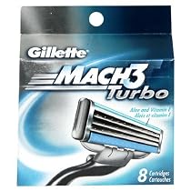 Gillette Mach3 Turbo Refill Cartridges, 8-Count Box