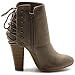 Ollio Women Shoe Faux Suede Fashion Collar Ankle High Heel Boots