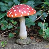 from gardens2you Tall Red Mushroom Resin Garden Ornament