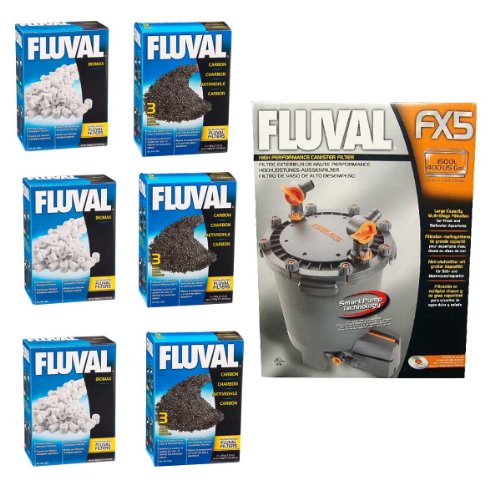 !Cheapest Fluval FX5 A218 Canister Filter Starter Kit With 3 Pack