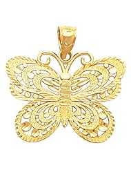 Butterfly Pendant Slide - 24.75 Mm - 14k Yellow Gold
