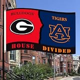 NCAA Georgia - Auburn 3-by-5 Foot Flag with Grommets - Rivalry House Divided