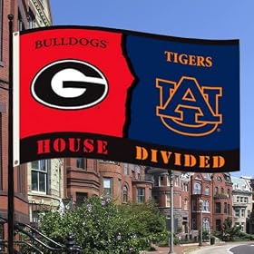 NCAA Georgia - Auburn 3-by-5 Foot Flag with Grommets - Rivalry House Divided