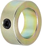 Climax Metal CRC-100 Steel Set Screw Collar, Corrosion Resistant, Yellow Zinc Plating, 1" Bore Size, 1-1/2" OD, With 5/16-24 x 1/4 Set Screw