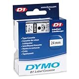 Dymo D-1 Tape, 1 Inch, Black Clear, 1/Box (53710)