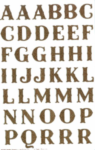 Martha Stewart Alphabet Stickers, Copper Glitter 